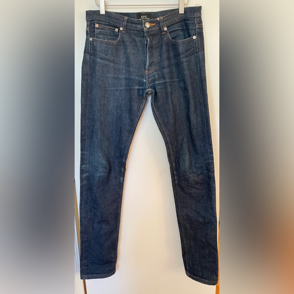 A.P.C. Petit New Standard Japanese Denim Selvedge Slim Skinny Jeans Dark Wash 30